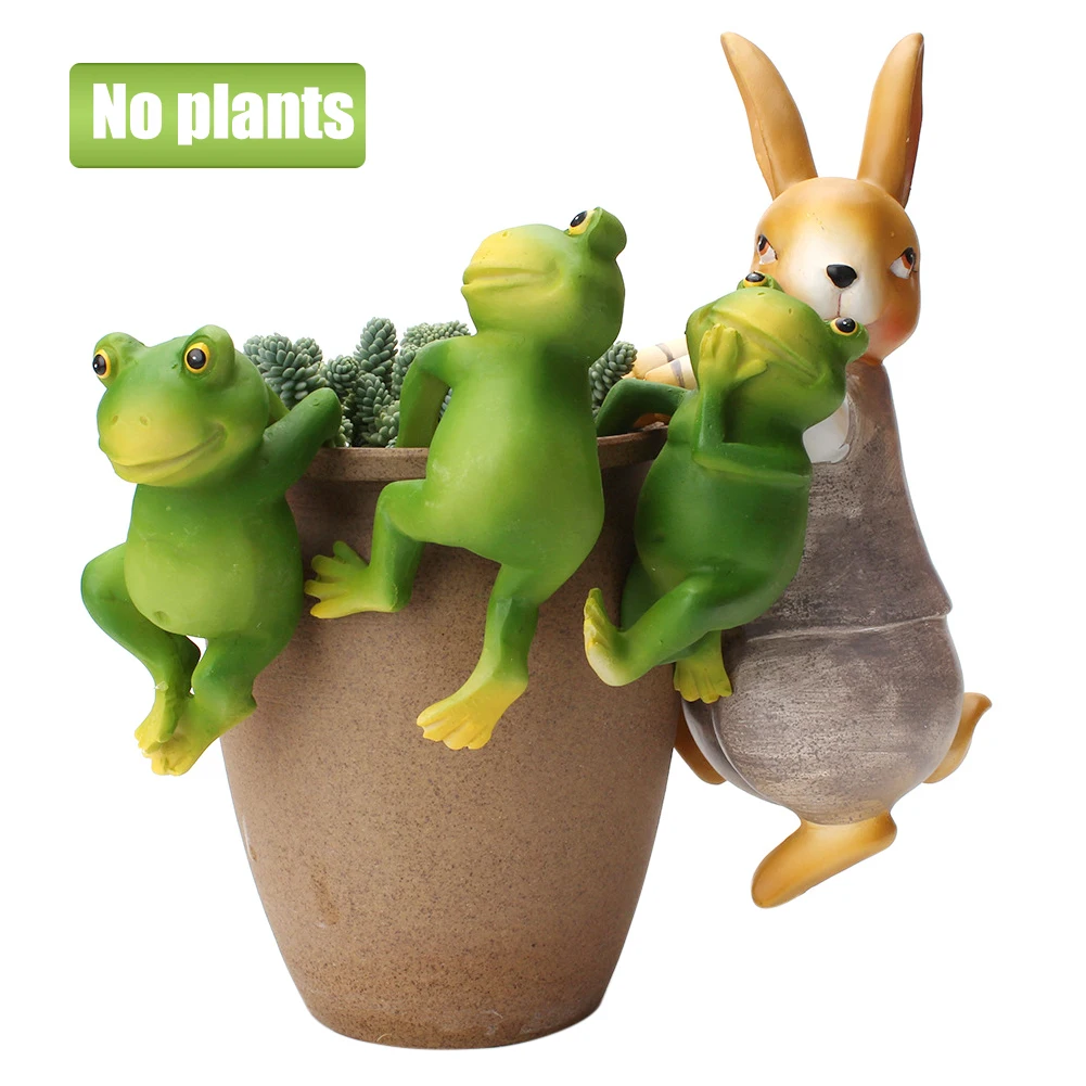 4 шт мультфильм моделирование милый серый кролик лягушка украшение для сада