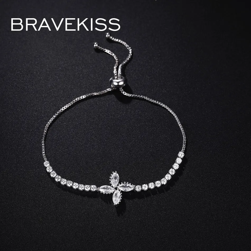 Bravekiss Клевер из циркония ветряная мельница браслеты модные друзья CZ Tennie для