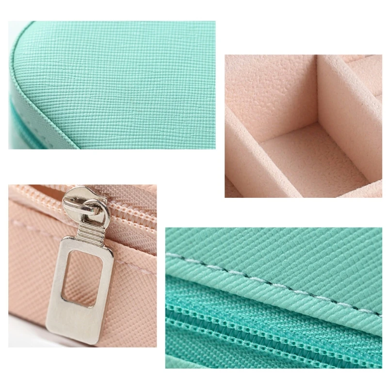 

Portable Universal Jewelry Organizer PU Leather Display Case Earrings Ring Necklace Jewellery Storage Box Organizer