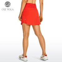 crz yoga womens lightweight athletic skirts tennis golf sports workout running skorts with zipper pocket