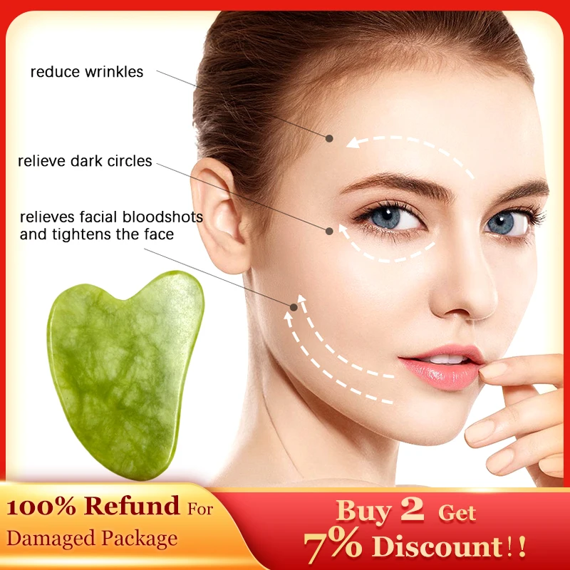 Лифтинг Лица нефрита гуаша Натуральный камень Guasha массаж скребок для ухода за