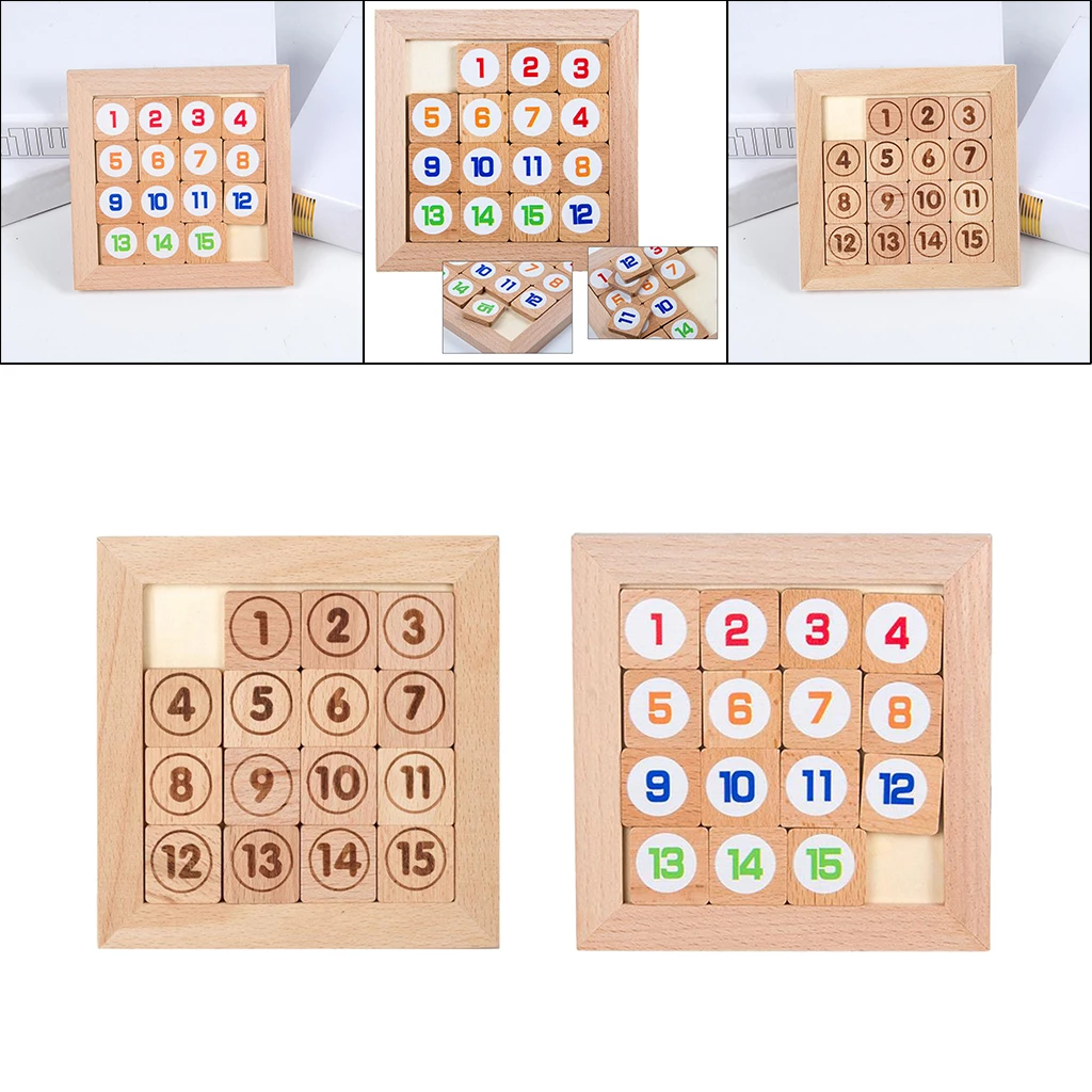 

15 раздвижных пазлов, игрушка Klotski, деревянные игрушки, головоломки 13,5x13,5 см