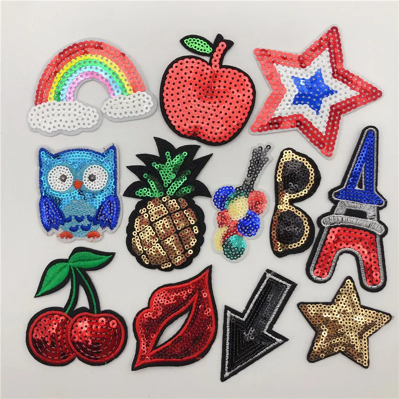 Набор аппликаций для детей с фруктами радугой звездами яблоками совами