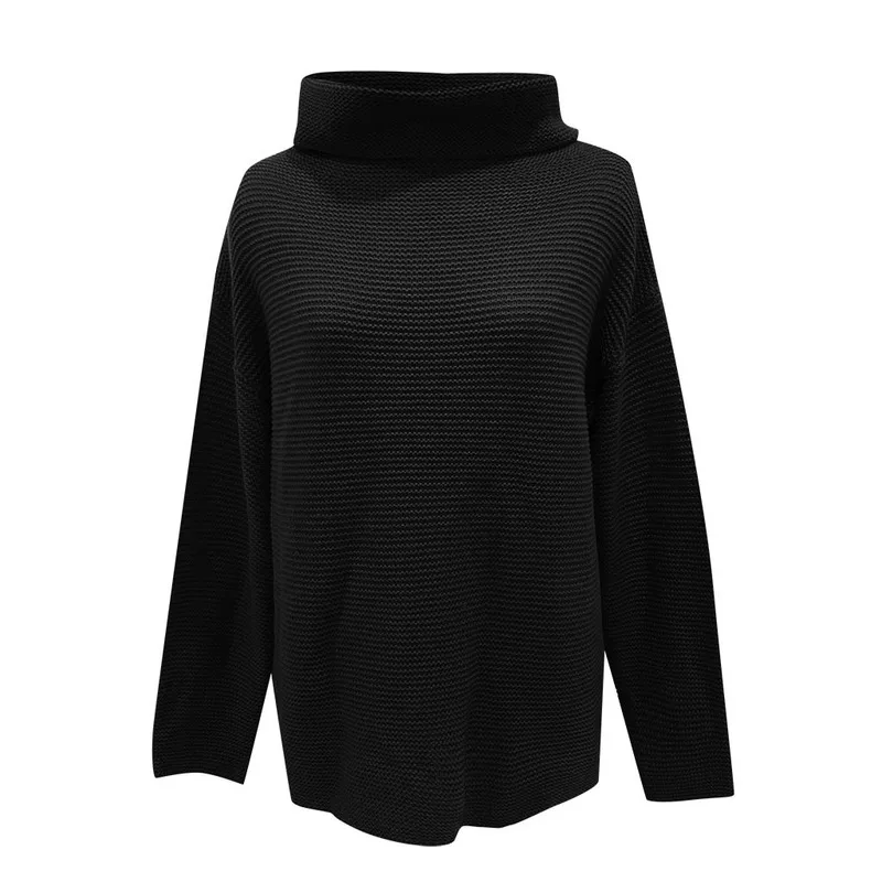 

2020 Fall/winter European American Women Solid Color Large Size New Turtleneck Sweater Loose Leisure Fashion Long Sleeve Sweater