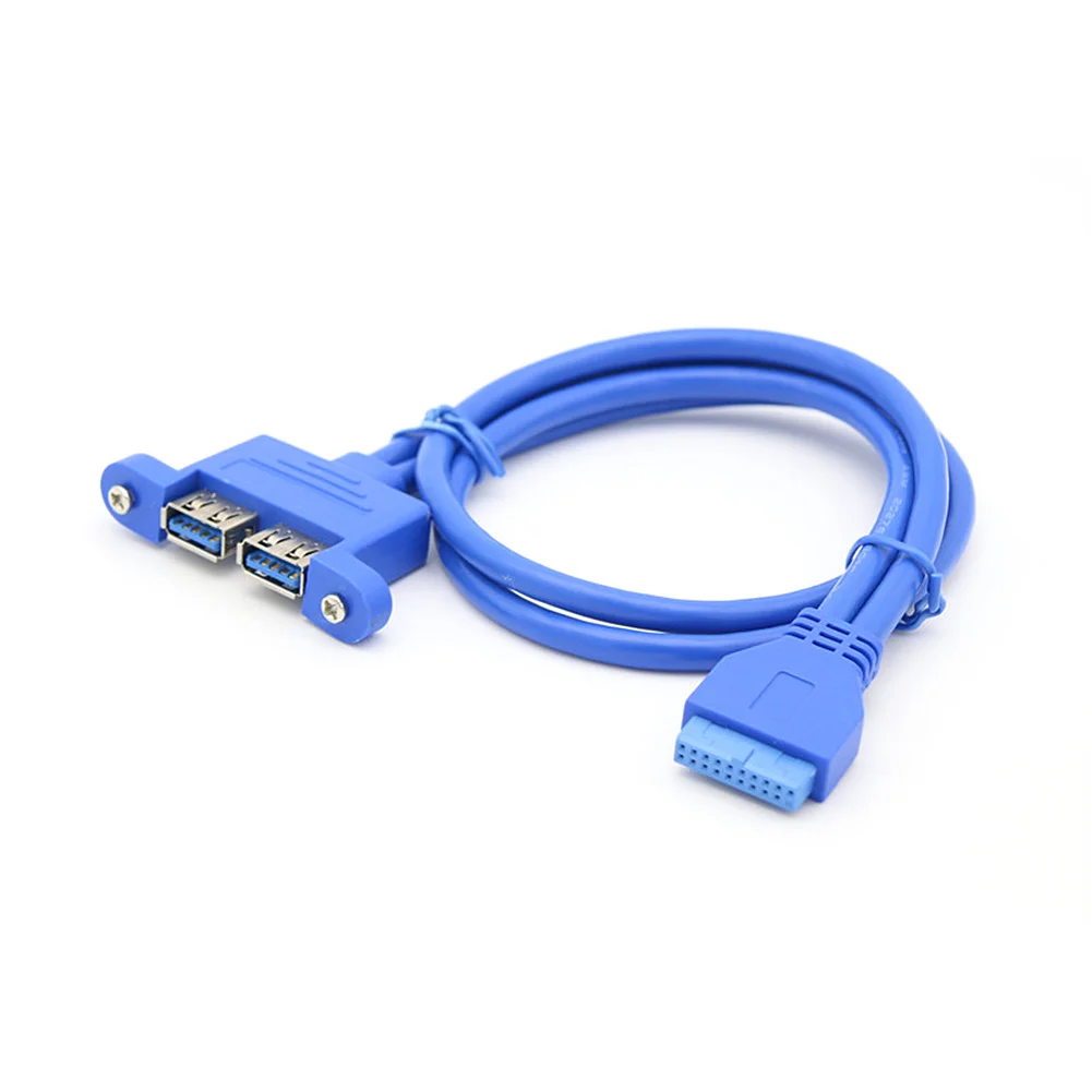50cm 2 Ports USB 3.0 A Type Female to Motherboard 20 Pin Header Male Cable USB3.0 20pin Cables | Компьютеры и офис
