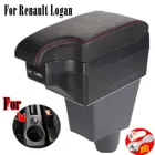 Подлокотник для Renault Logan, модифицированные детали, специальный автомобильный подлокотник, центральный ящик для хранения, автомобильные аксессуары, интерьер с 6USB