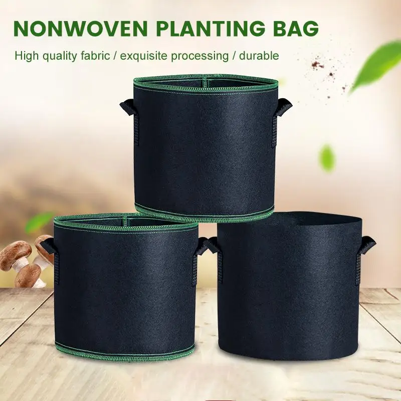 

2021 Новый Размеры Войлок завод сумка черный нетканый Красота сумка для растений, посадки деревьев мешок для рассады рост цветочный горшок