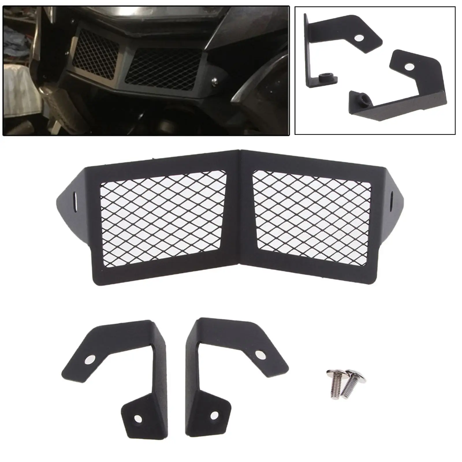 

Stainless Steel Radiator Grille Guard Protective Cover for BMW K1600GT K1600GTL, Black