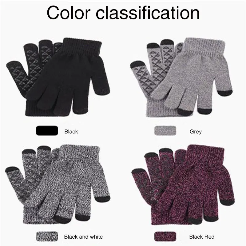 

Knit Keep Warm Gloves for Men Winter Extra Thick Non-slip Wool Outdoor Custom Touch Screen Gloves