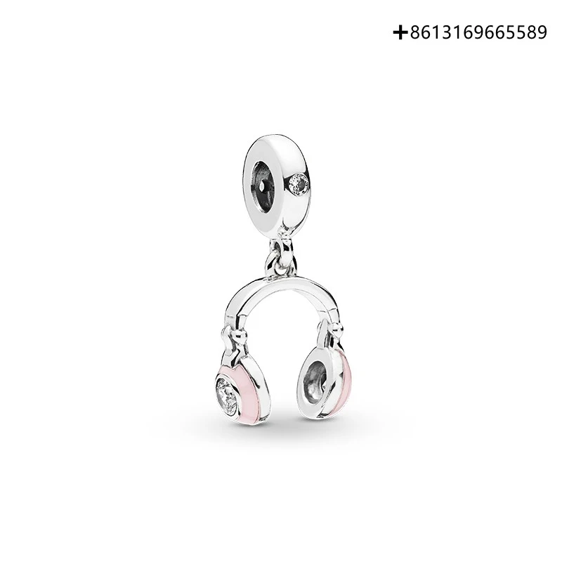 

Оригинальная репродукция 1:1 из чистого серебра 100% пробы, розовый наушник с бусинами от производителя, прямая партия, бесплатно