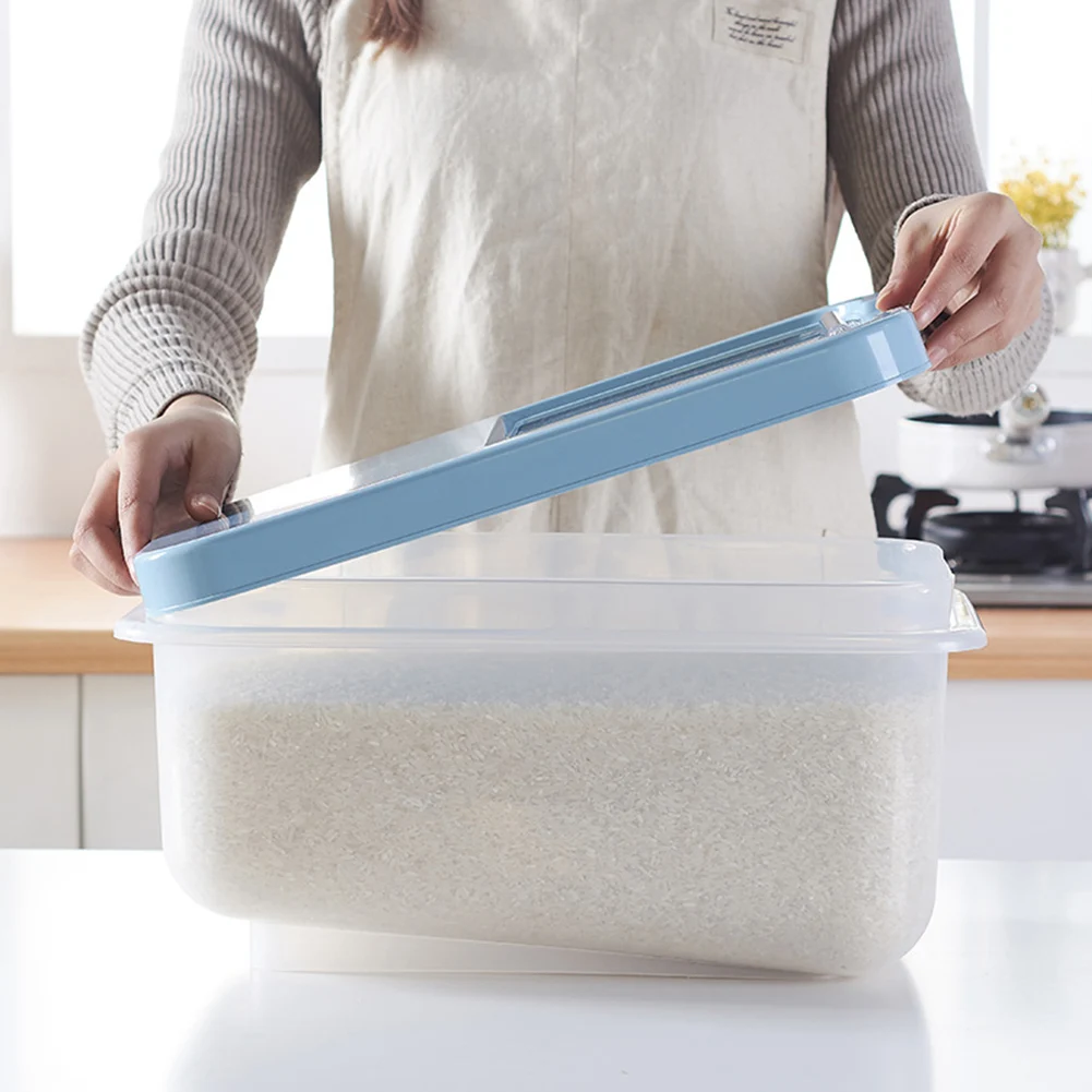 

Hot 10Kg Plastic Rice Storage Box Bucket Sealed Moisture-proof Large Capacity Grain Flour Container Kitchen Grain Cereal D6