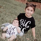 Рубашка для старшей сестры и Боди для младшего брата, семейная подходящая летняя футболка, футболки для больших девушек с малышом и Лил братьем, комбинезон для новорожденных