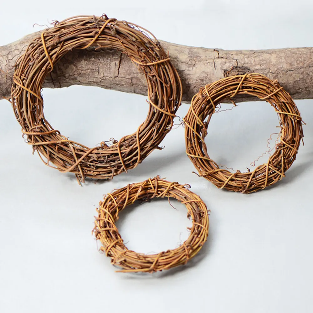 Венок из ротанга 20-35 см свадебное украшение ручной работы плетеная ткань