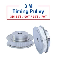 timing pulley 3m 55t60t65t70t aluminum material belt pulley process hole 610mm slot width 11mm for width 10mm 3m timing belt