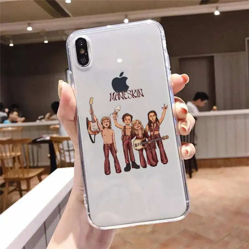 

Maneskin David Damiano Phone Case For iphone 12 11 8 7 6s 6 5 5s 5c se plus mini x xs xr pro max Transparent soft