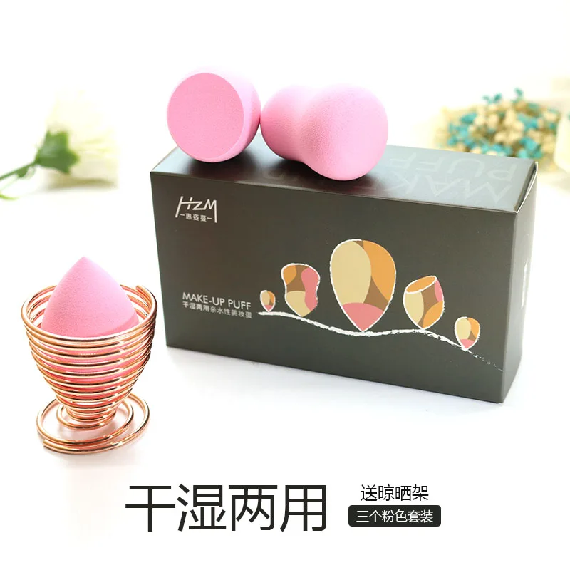 pink set HZM набор спонжей для макияжа, без латекса, микрофибра, легко переносится, пудра, Жидкая основа, гладкая, лучшая Косметика, Maquillaje YA312 - Цвет: pink set