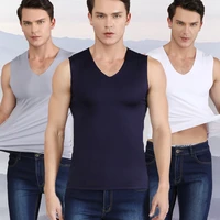 spring summer new thin mens seamless wide shoulder v neck ice silk vest sports fitness running quick drying clothes top tanks