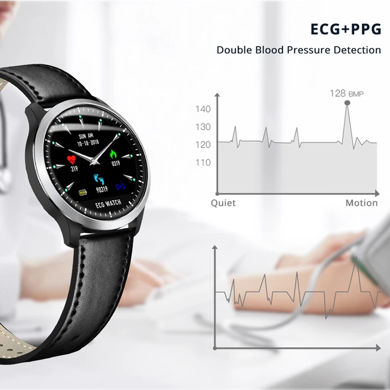 Br4 Ecg Ppg Смарт часы для мужчин с электрокардиограммой дисплей сердечного ритма