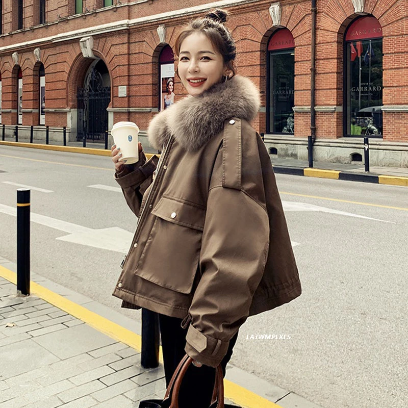 Korean 90% Down Coat Winter Women Vintage Duck Jacket Real Fox Fur Collar Warm Thick Loose Parkas Outerwear YR267 | Женская одежда