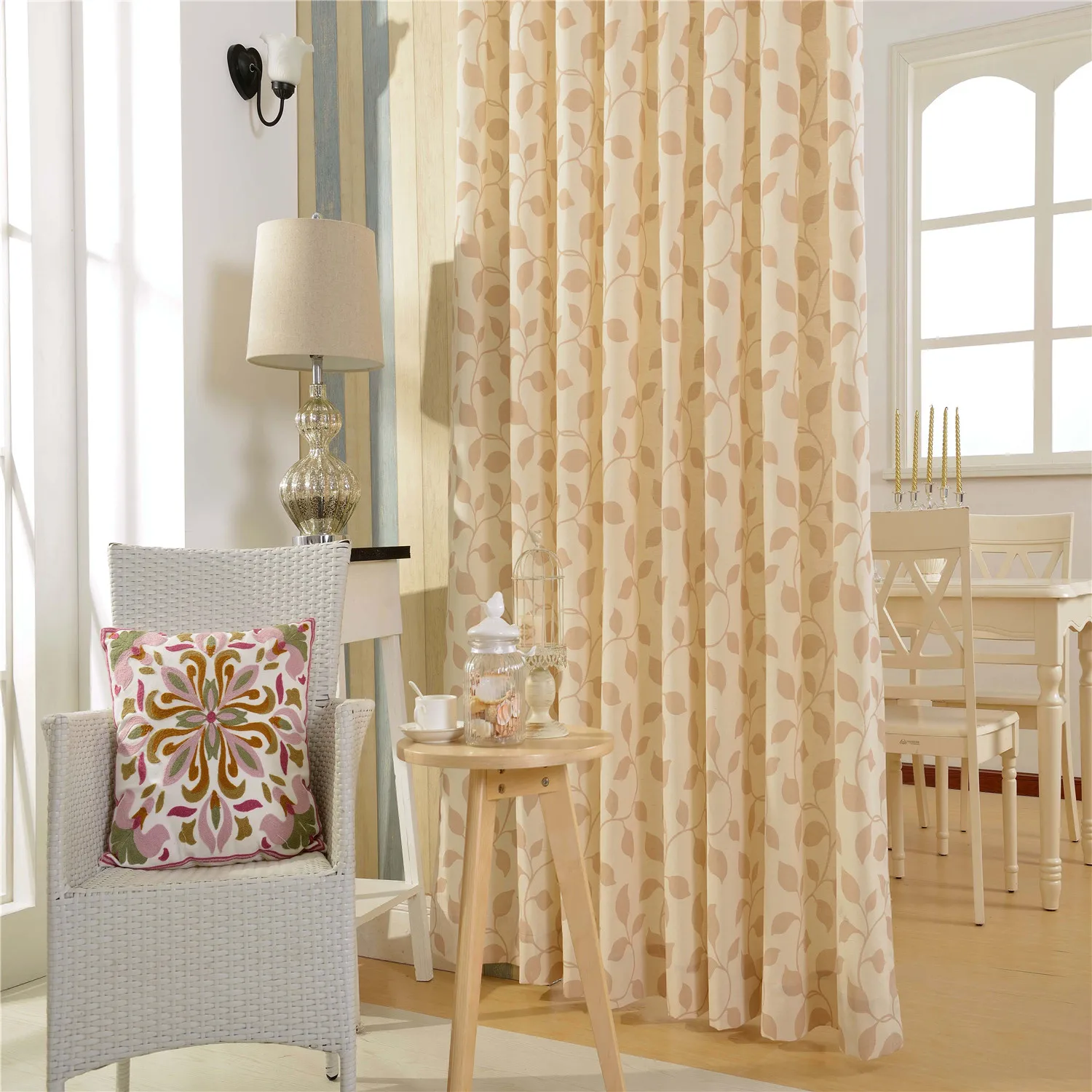 Светонепроницаемые занавески GYC2073 для гостиной Листьев виноградной ветки