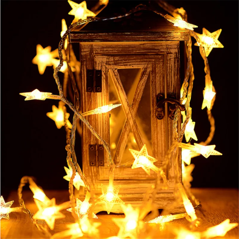 Светодиодная гирлянда 3 м с 20 светодиодами в виде звезд на Батарейный отсек