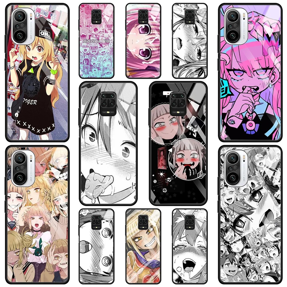 

Glass Case For Xiaomi Redmi K40 K30 Pro 9C 9A 8A 9 7 Note 10 Pro Max 8 9S 10S 8T 9T Phone Shell Hentai Harajuku Anime Girl