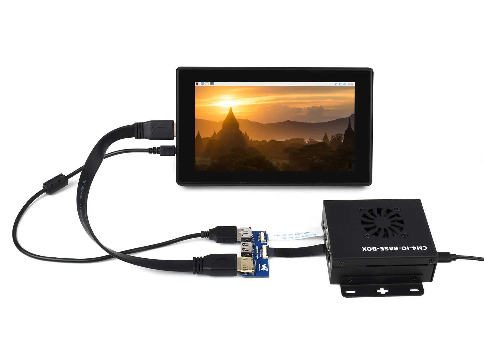 Waveshare CM4-IO-BASE-BOX-B + USB HDMI ,   Raspberry Pi 4