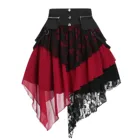 Женская мини-юбка, Готическая винтажная трапециевидная юбка на молнии, с пуговицами, 2021