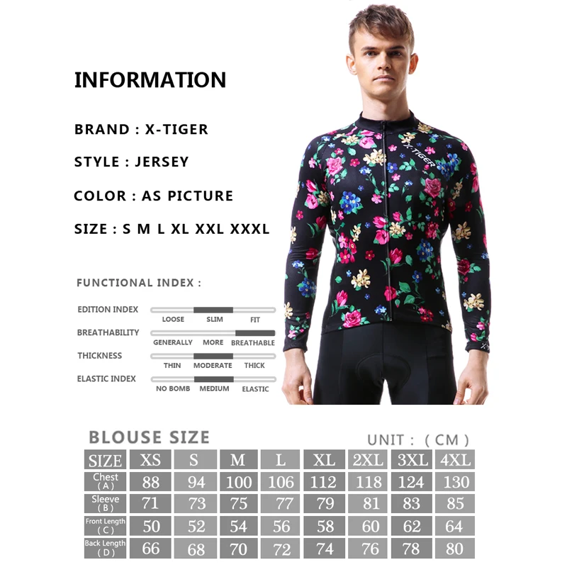 

X-TIGER Winter Thermal Fleece Cycling Jersey Keep Warm Cycling Clothing Invierno Maillot Ciclismo Bicycle Wear Bike Clothing