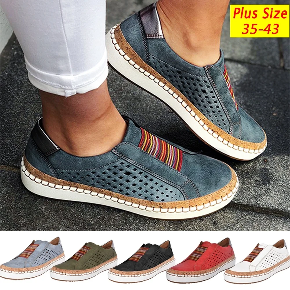 

Женские Дышащие лоферы на плоской подошве; Женская повседневная обувь на плоской подошве с круглым носком; Удобные кроссовки размера плюс; ...