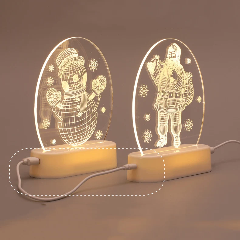 

Christmas LED lights transparent Santa Claus Acrylic Night Lamp Christmas decorations for home Christmas 2020 gift xmas navidad