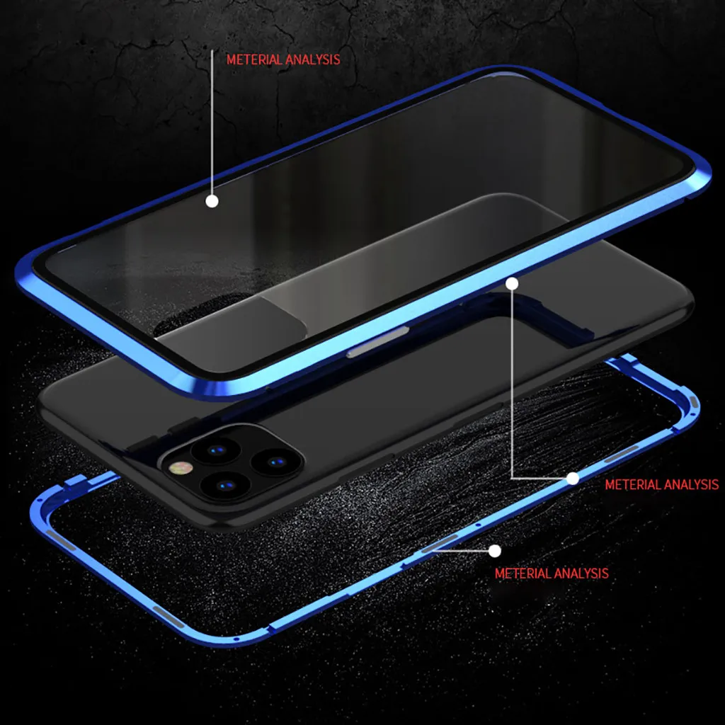 Магнитный металлический чехол-бампер для iPhone 11 11 Pro 11 Pro Max, односторонний стеклянный защитный чехол для iPhone 11 Pro 919#2