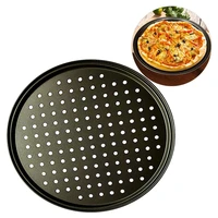 carbon steel non stick pizza baking pan mesh tray plate bakeware baking tool