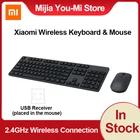 Беспроводная клавиатура и мышь Xiaomi, 2,4 ГГц, 104 клавиши, многофункциональная система, портативная клавиатура Mi Mouse, ноутбук для офиса и дома
