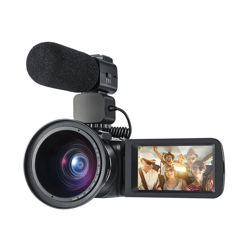 With Mic and Lens Ordro HDV-Z20 цифровая камера 3' Full HD TFT lcd сенсорный экран Камера профессиональная видеокамера пульт дистанционного управления 16X камеры с зумом#40 - Цвет: With Mic and Lens