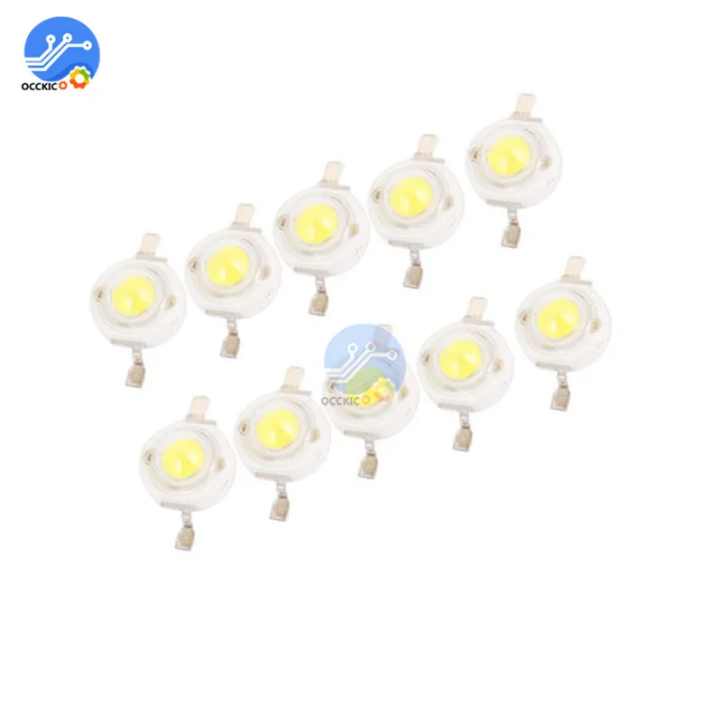 Светодиодный светильник высокой мощности 10 шт. 1 Вт чистый белый свет 300 мА 3 2 4 в 100