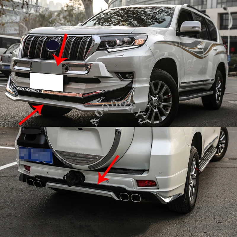 Комплект защитной отделки переднего и заднего бампера жемчужно-белого цвета 3 шт.