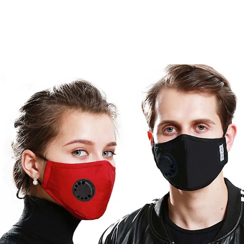 Унисекс Хлопок дыхательный клапан PM2.5 рот маска для лица Анти пыль загрязнения