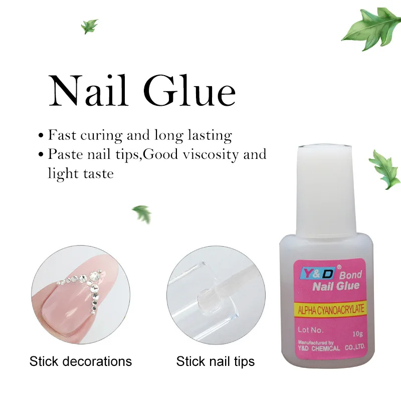 10g Fast Drying Nail Glue for False Nails Glitter Acrylic Rhinestone Decoration Extension Adhensive Care Tool | Красота и здоровье