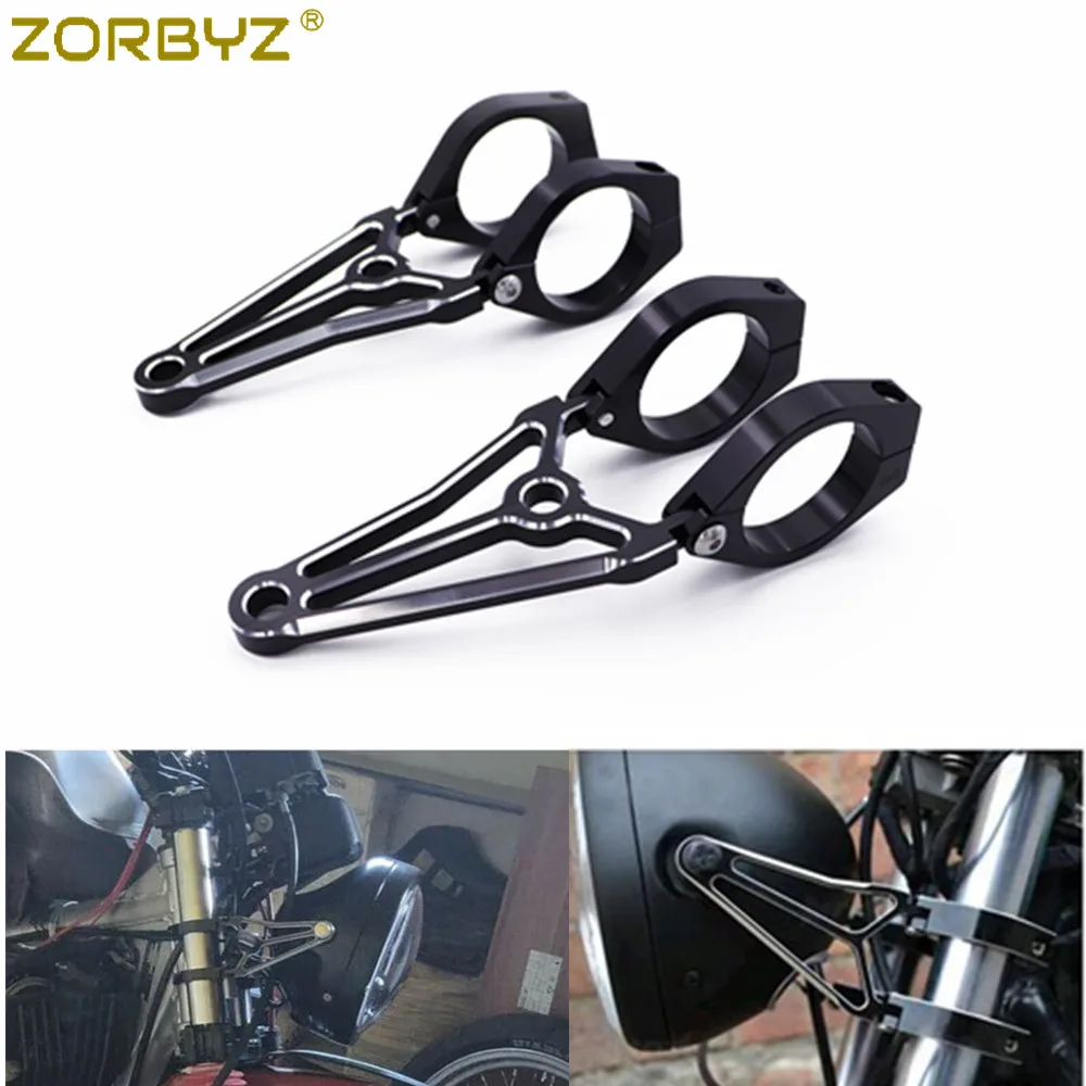 2X 18-52mm Adjustable Front Bar Lamp Clamp Motorcycle Bicycle Headlight  Bracket 