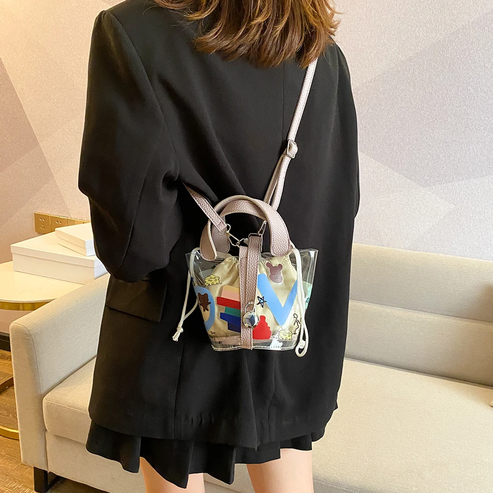 2 шт./компл. женская сумка через плечо с граффити Прозрачная ПВХ сумка-клатч сумки