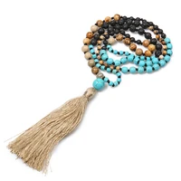 showboho handmade beaded knotted tassel yoga meditation prayer necklace men and women friendship gift party jewelry