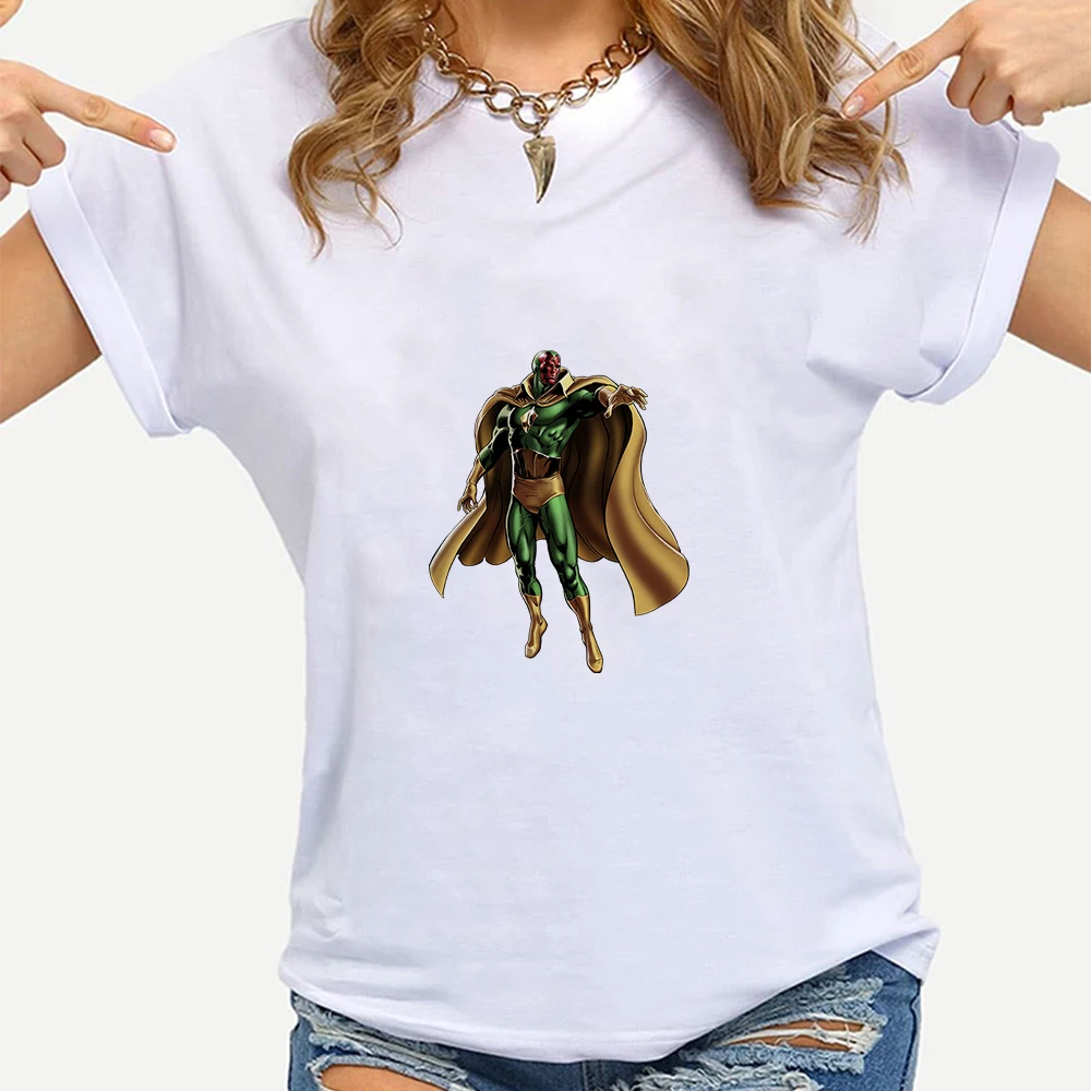 

Disney Cartoon Women T-shirt Breathable Vision Printed European T-shirt Trendy Loose High Quality Casual Marvel T-shirt Hipster
