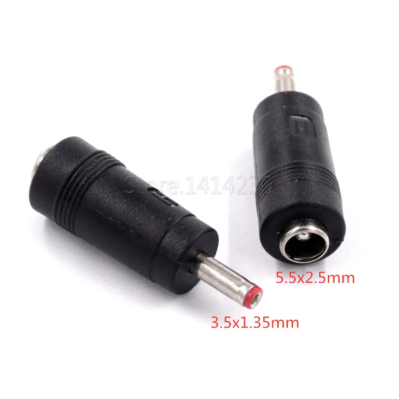 

DC Power Adapter Connector Plug DC Conversion Head Jack Female 5.5*2.5mm Turn Plug Male 3.5*1.3mm Red