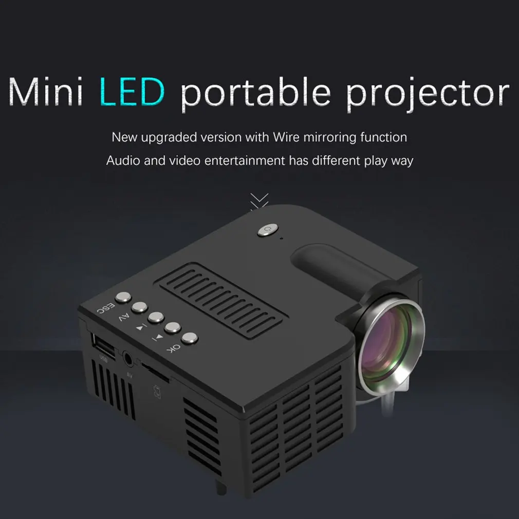 

UC28C Portable Projector Wired Same Screen 1080P Full HD Media Player LCD Projector Home Theater Movie Device Digital Projector