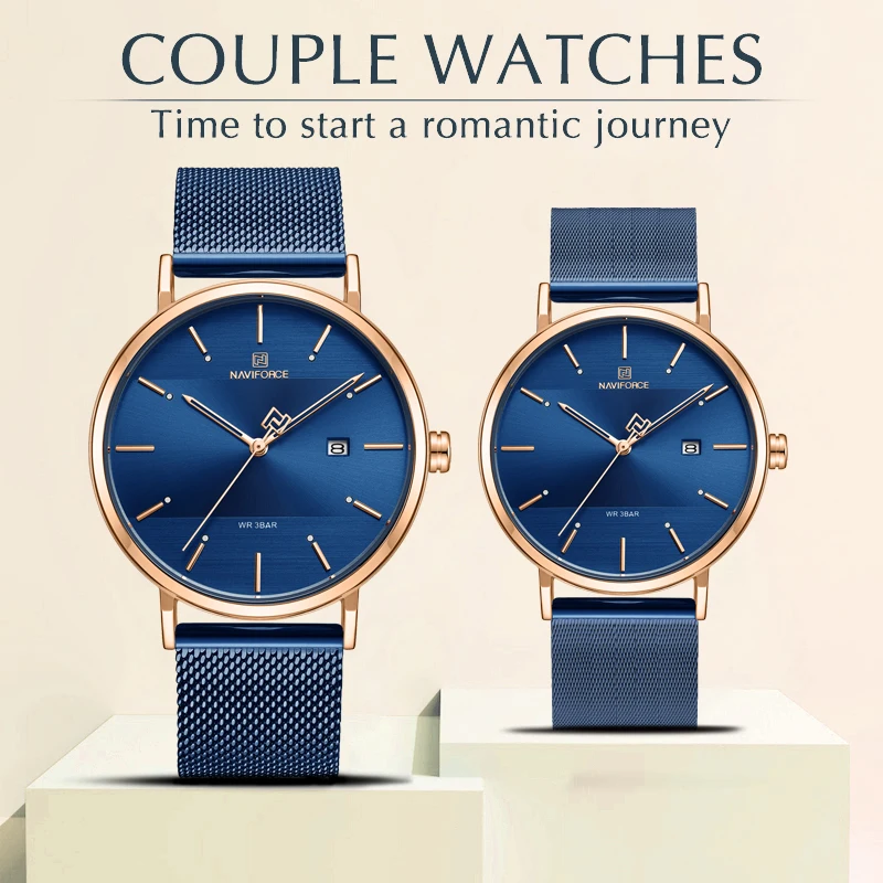 

NAVIFORCE Package Set Watch Men Women Fashion Luxury Brand Quartz Watches Ladies Mens Waterproof Wrist Watch for Couple Clock