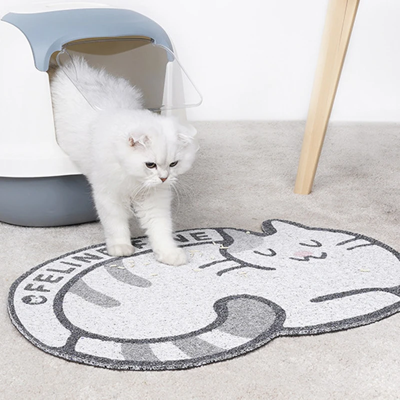 

Cat Litter Mat Non Slip And Easy To Clean Cartoon Cat Shape Design Grinding Claw Meal Pad Storage Multi-function Cat Nest
