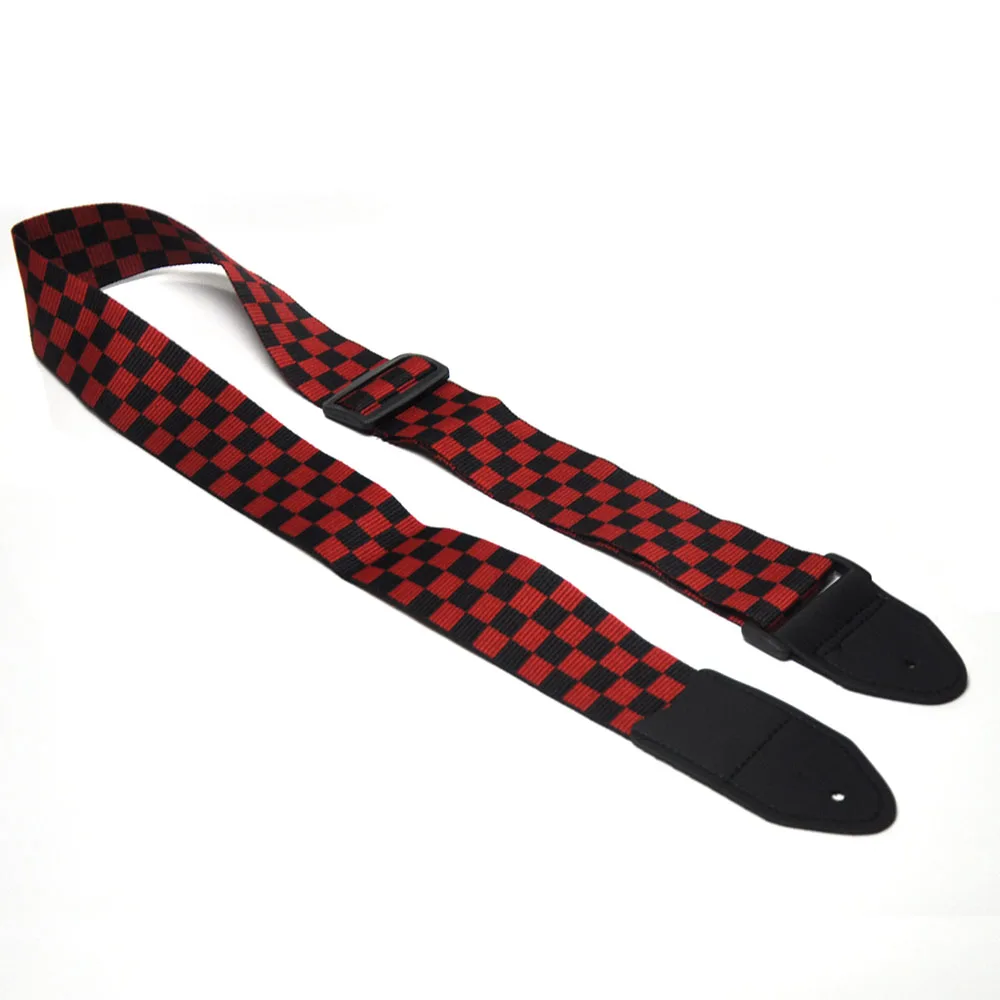 5 см в ширину красная черная гитара Бас ремень клетчатый квадратный хлопок с
