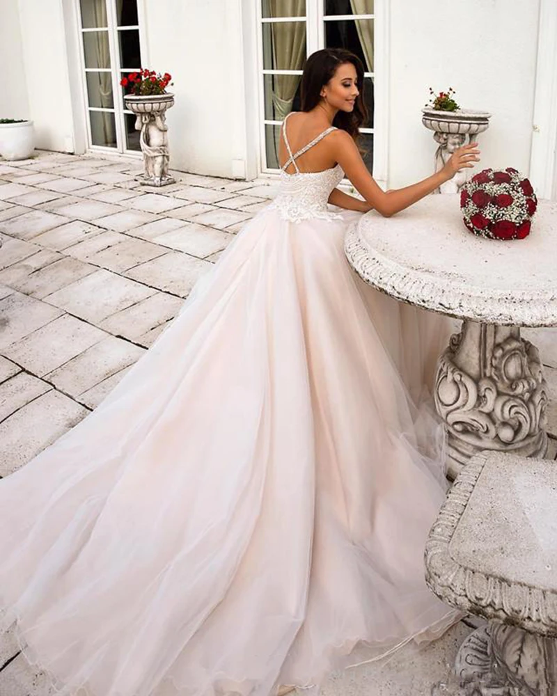 Boho Свадебные платья 2020 Новый сексуальный топ с открытой спиной кружевное пляжное