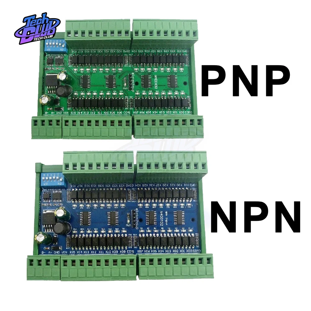 

12 В постоянного тока 24 В 32 канала реле PNP NPN изолированный цифровой вход RS485 Modbus Rtu контроллер ПЛК коммутатор плата сбора количества